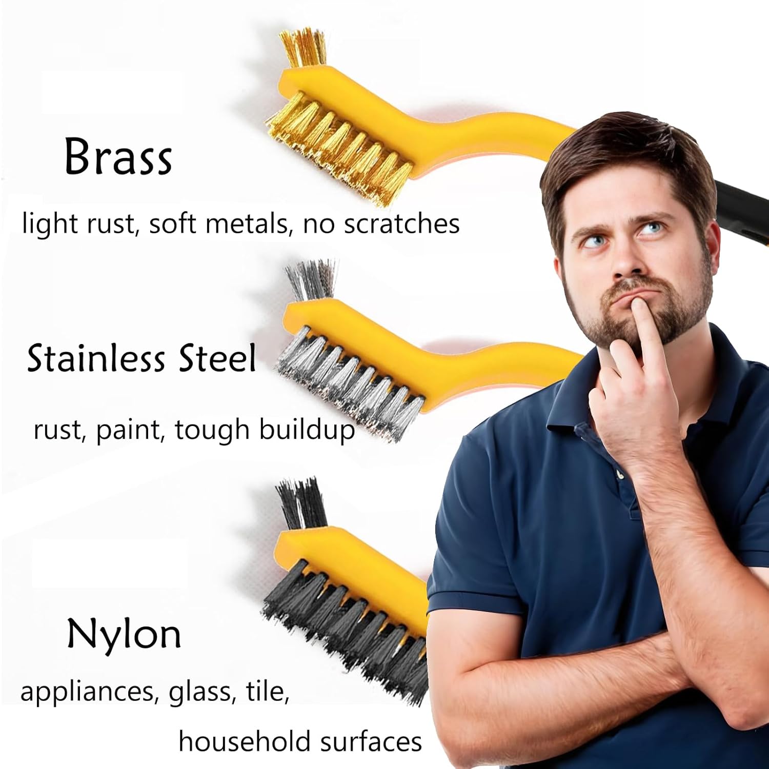 6-Piece Wire Brush Set: Brass, - Detailing Brush Set บทวิจารณ์และราคา