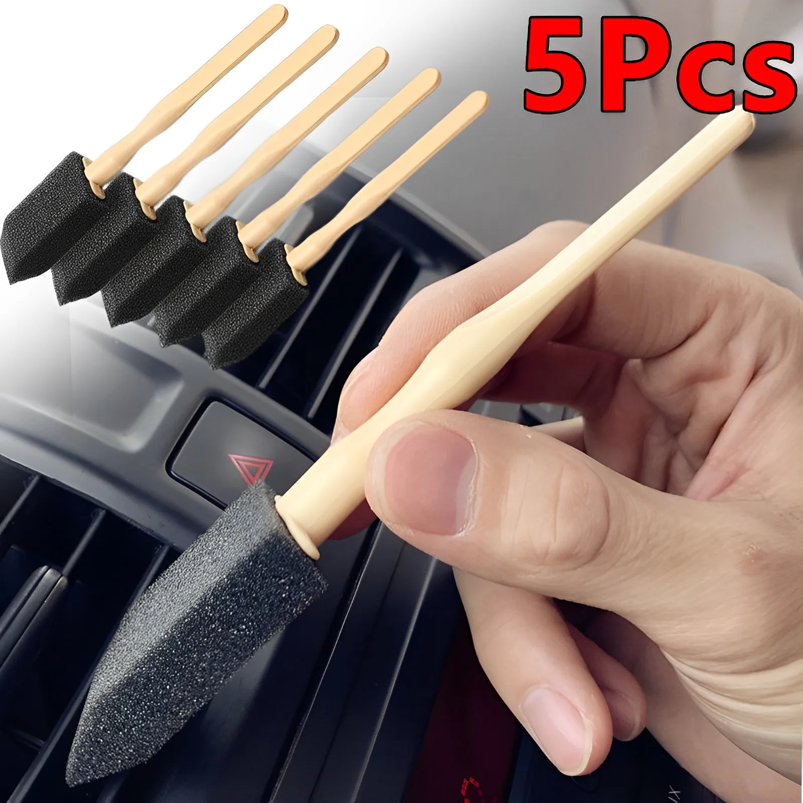 5Pcs Car Air Outlet Sponge Bru - Dirt Brush Interior บทวิจารณ์และราคา