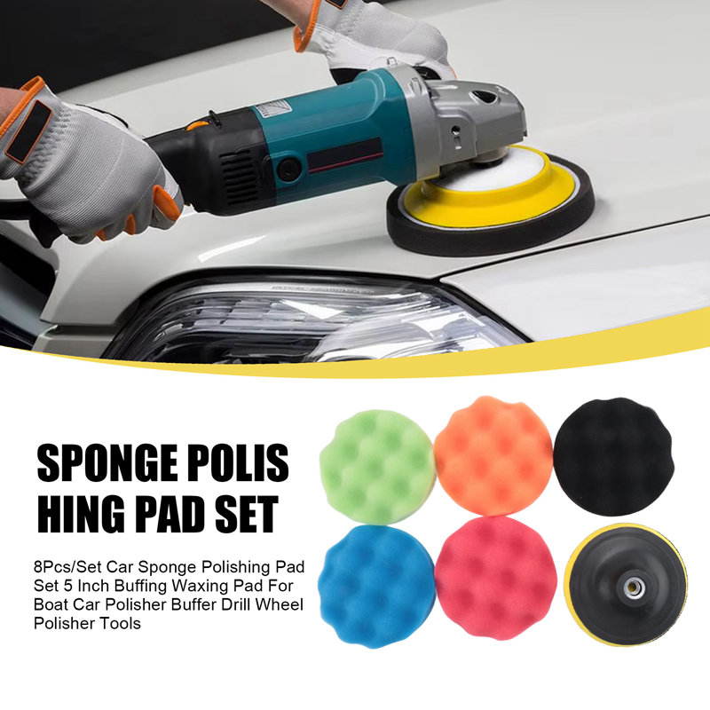 ABJA-8Pcs/Set Car Sponge Polis - Polish Pad Set Buffer บทวิจารณ์และราคา