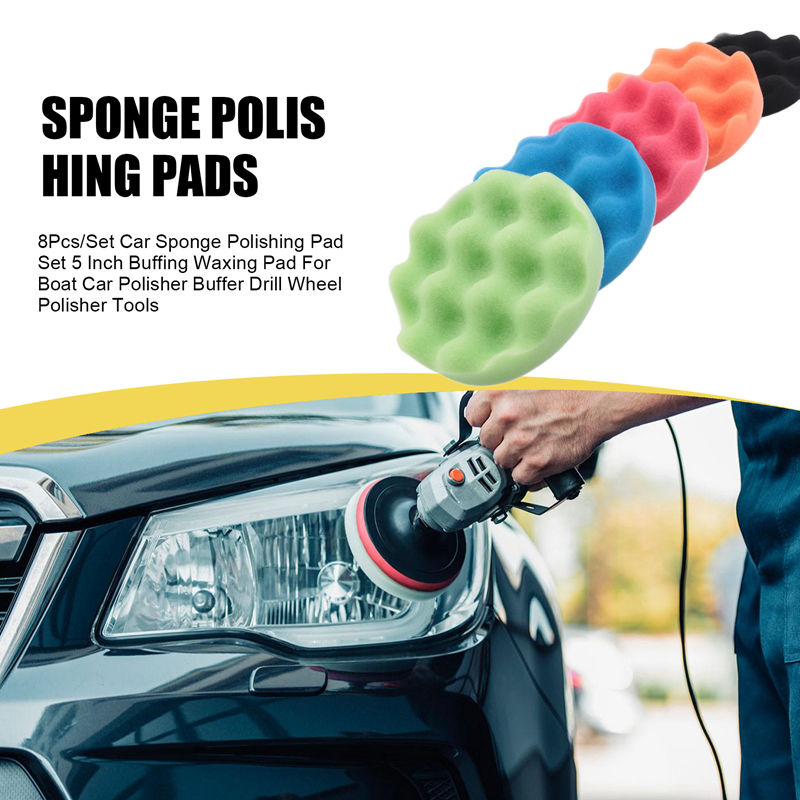 ABJA-8Pcs/Set Car Sponge Polis - Polish Pad Set Buffer บทวิจารณ์และราคา