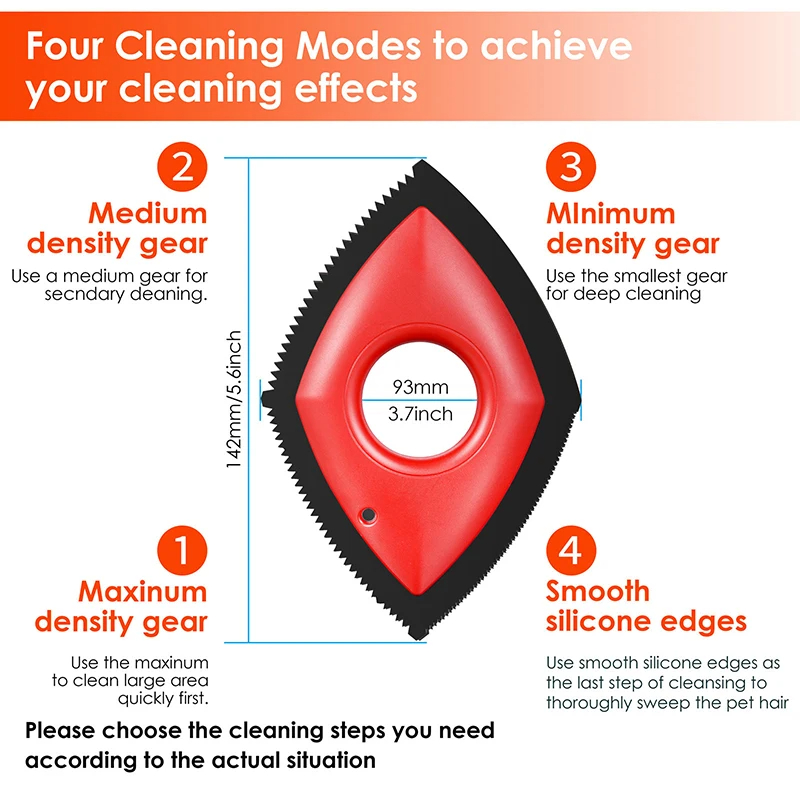 4 Modes Pet Hair Remover Comb  - Seat Cleaner Fabric บทวิจารณ์และราคา
