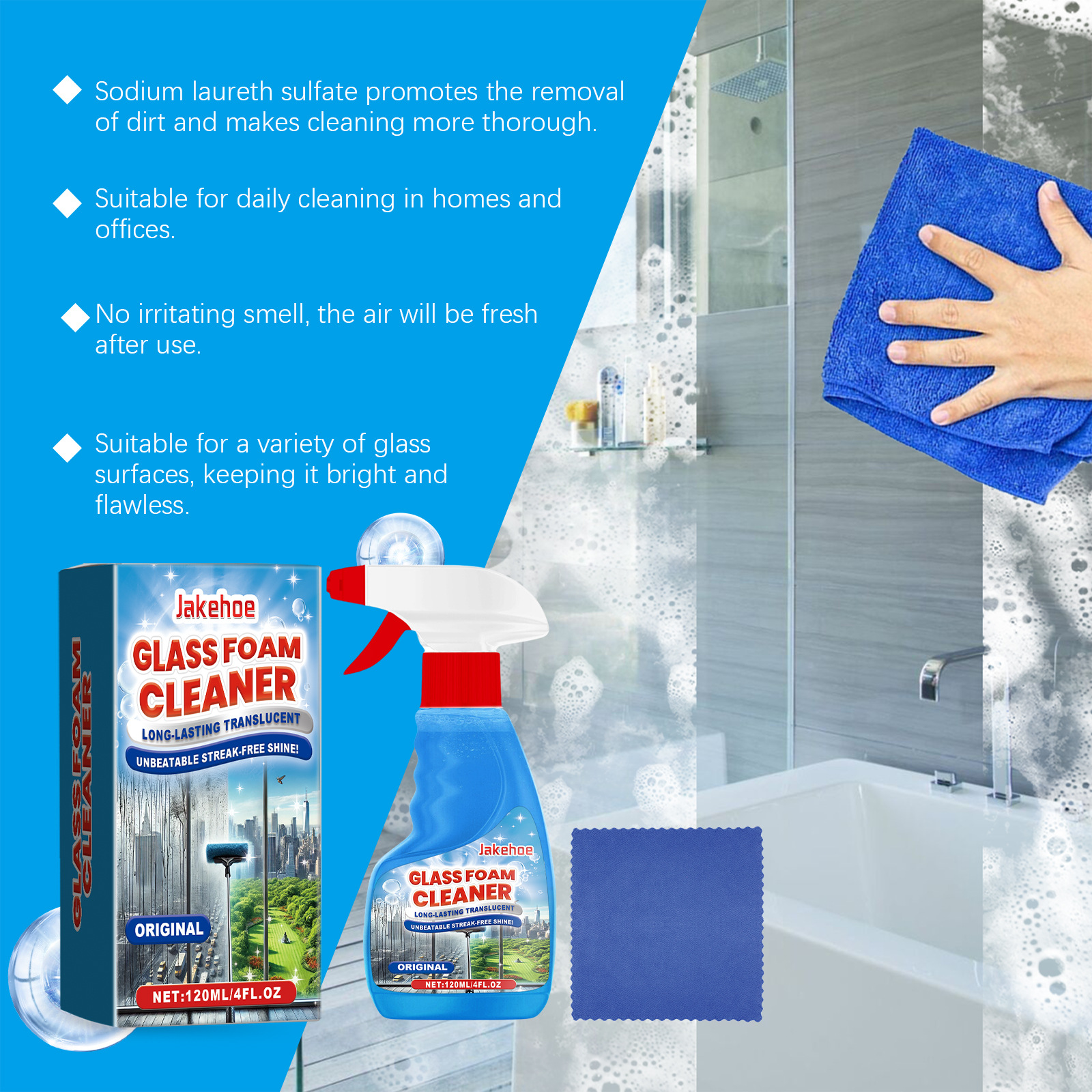 Foaming Glass Cleaner Spray St - Glass Cleaner Streak บทวิจารณ์และราคา
