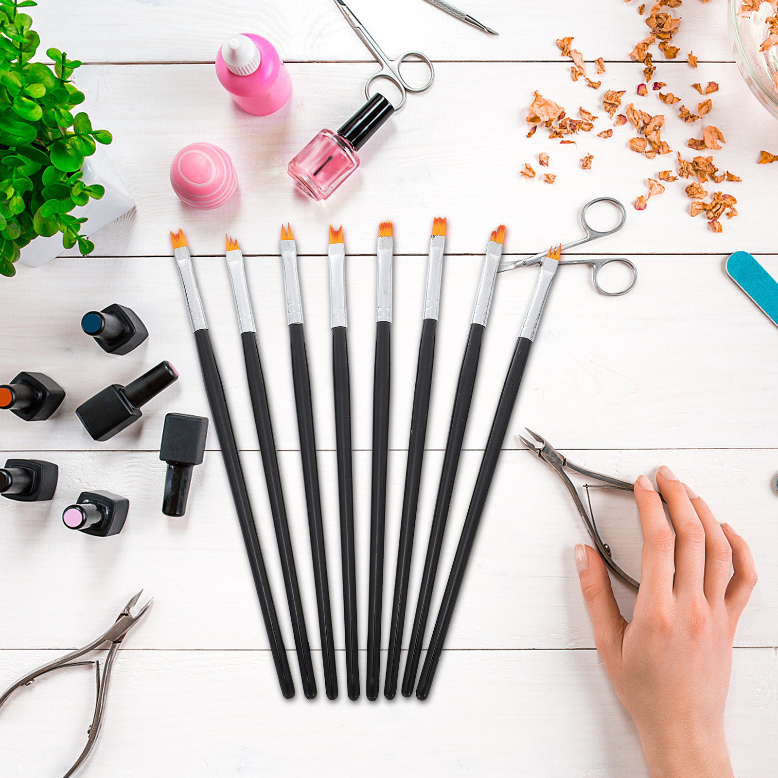 8Pcs Flower Nail Brush Set Nai - Detailing Brush Set บทวิจารณ์และราคา