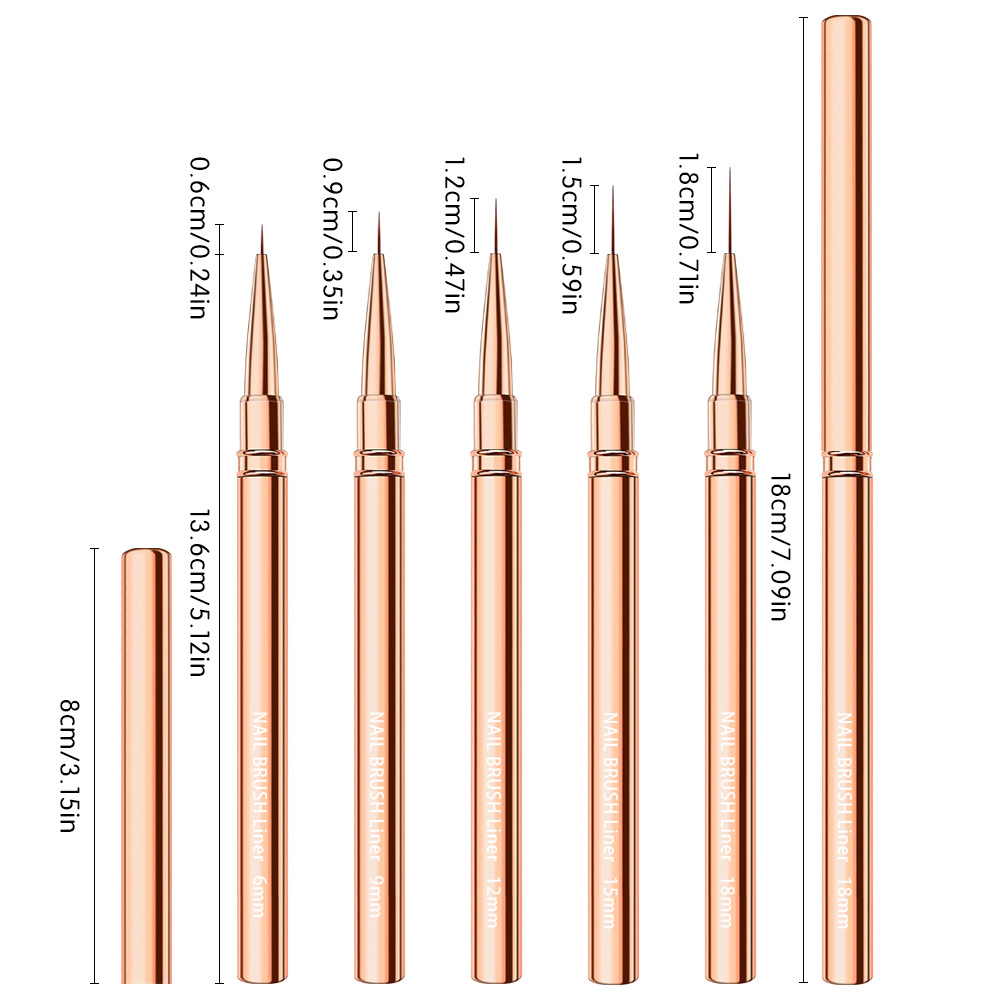 1/3/5pcs Nail Art Liner Brushe - Detailing Brush Set บทวิจารณ์และราคา