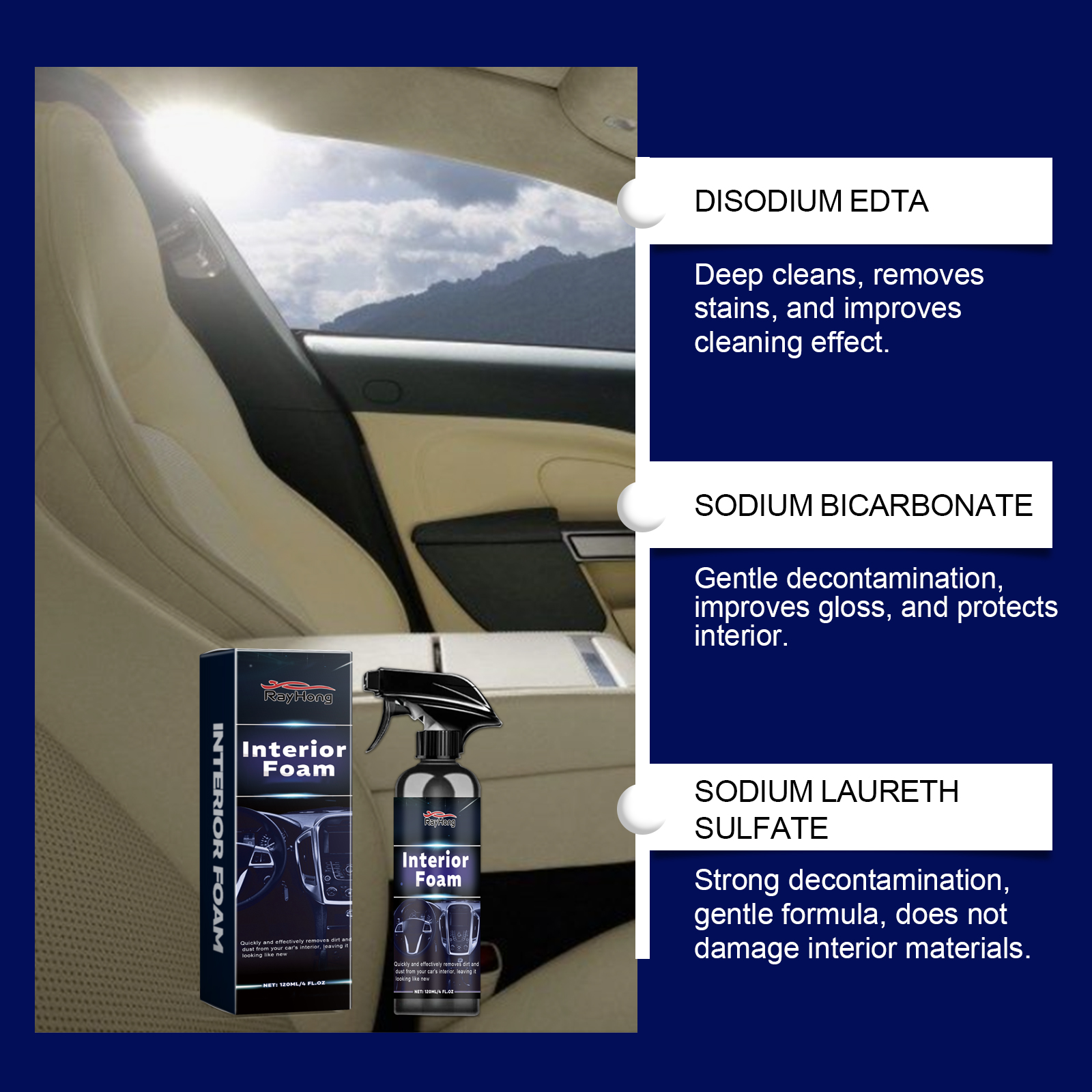 Multi-purpose Car Interior Foa - Seat Cleaner Fabric บทวิจารณ์และราคา