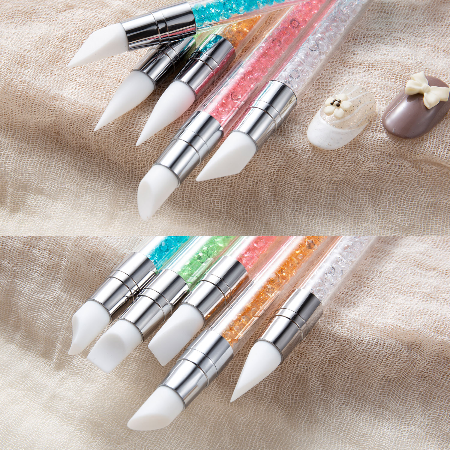 5PCS Double Head Silicone Nail - Wax Applicator Pad บทวิจารณ์และราคา