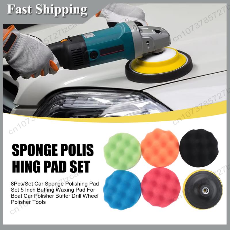 -A99Z 8Pcs/Set Car Sponge Poli - Polish Pad Set Buffer บทวิจารณ์และราคา