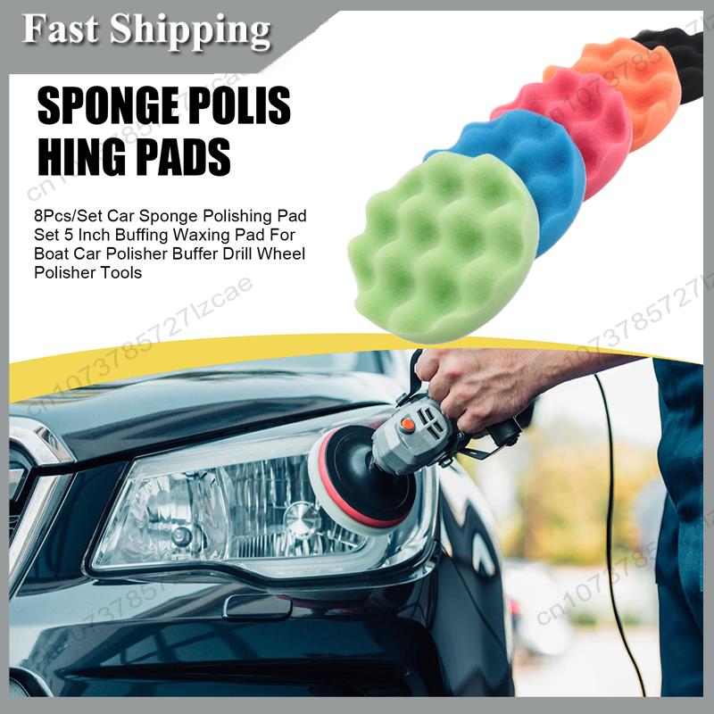 -A99Z 8Pcs/Set Car Sponge Poli - Polish Pad Set Buffer บทวิจารณ์และราคา