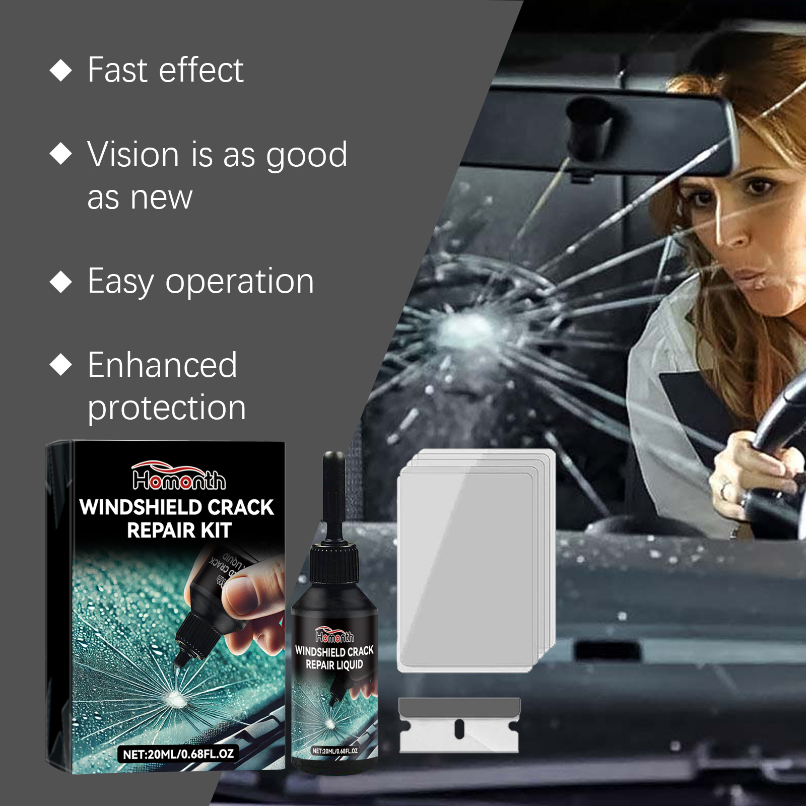 Car Glass Care Kit, Profession - Glass Cleaner Streak บทวิจารณ์และราคา