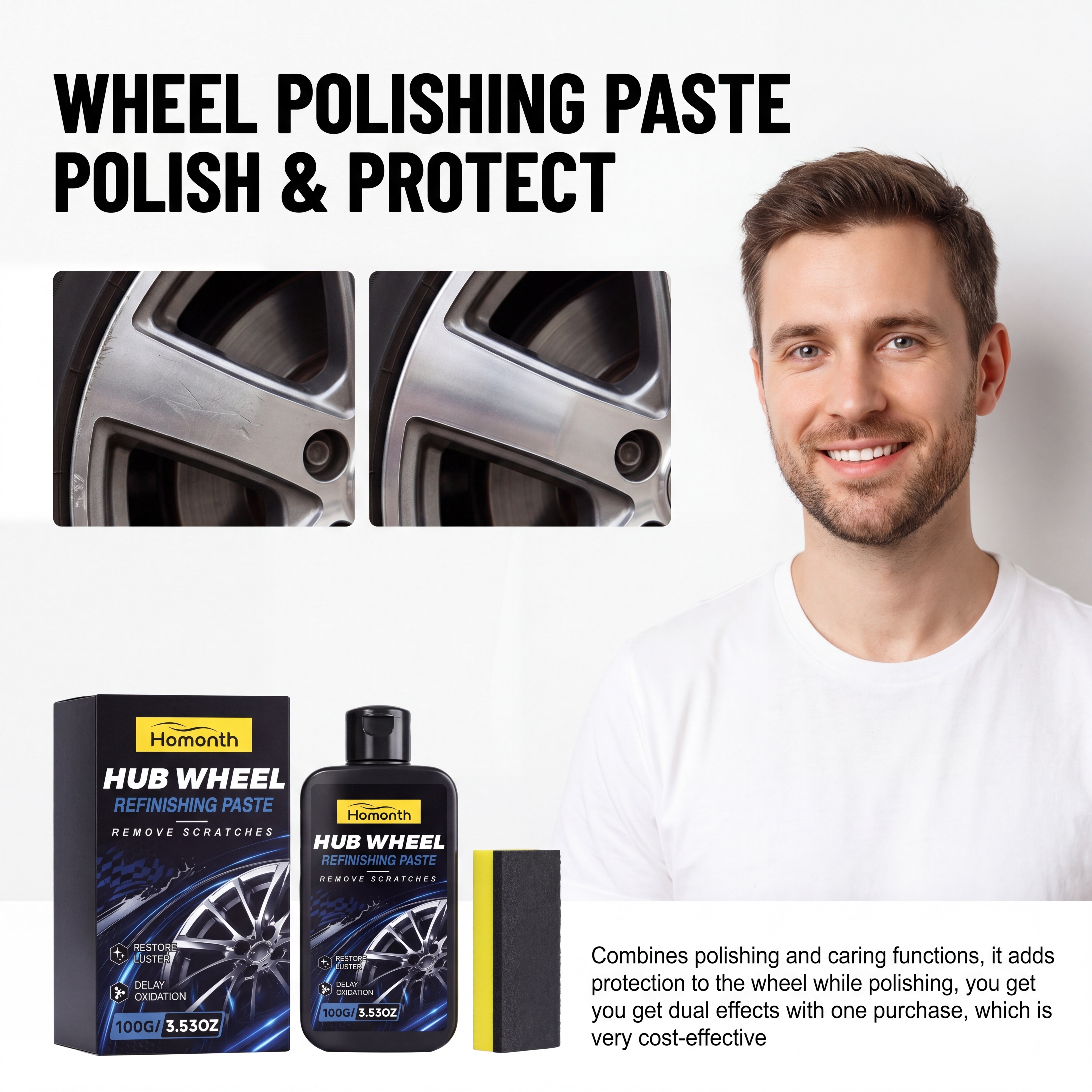 Wheel Polish Paste Scratch Rem - Wheel Cleaner Alloy บทวิจารณ์และราคา