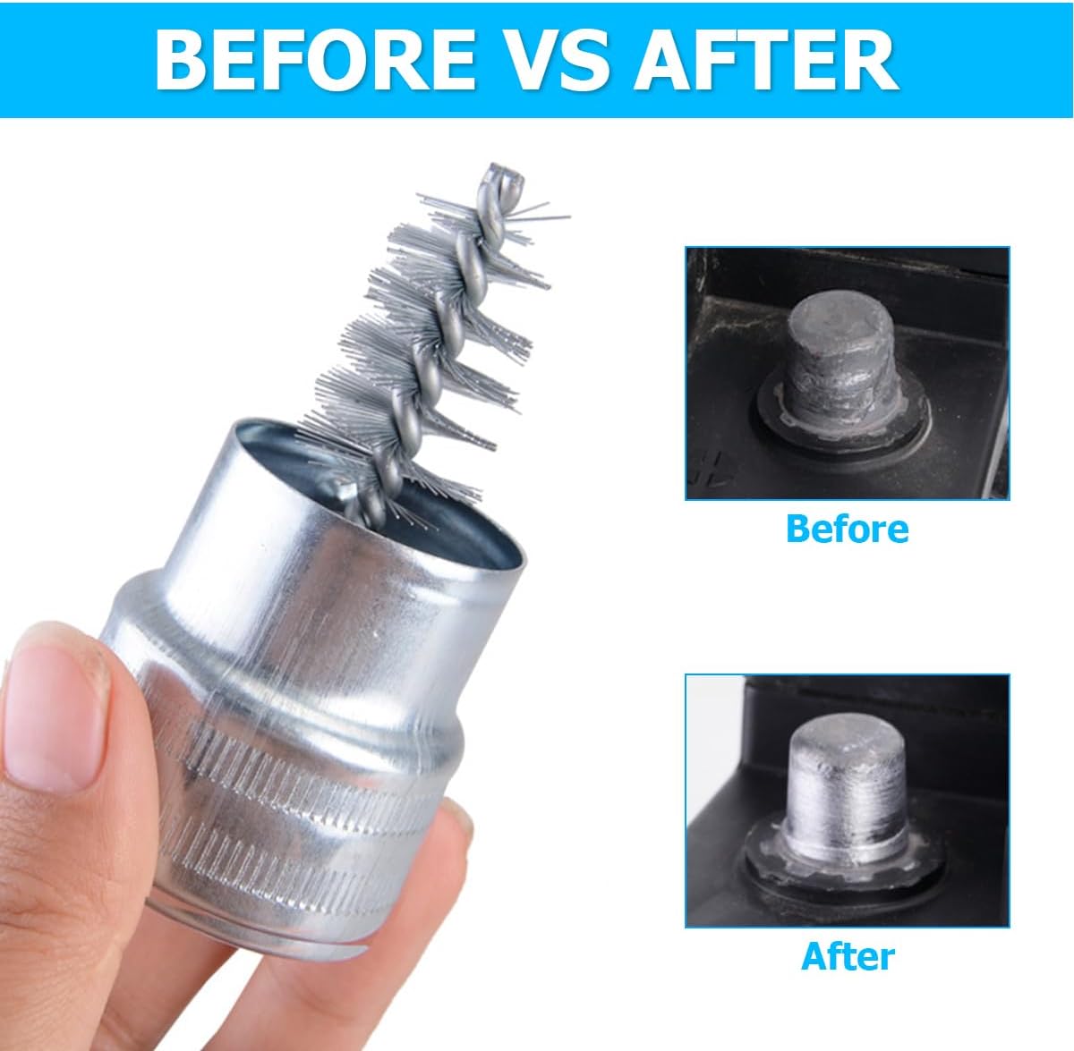 2PCS Car Battery Terminal Clea - Car Cleaning Brush บทวิจารณ์และราคา