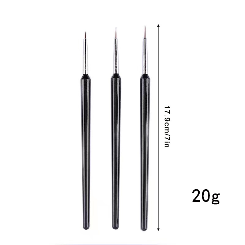 3Pcs Ultra-fine Nail Art Liner - Detailing Brush Set บทวิจารณ์และราคา