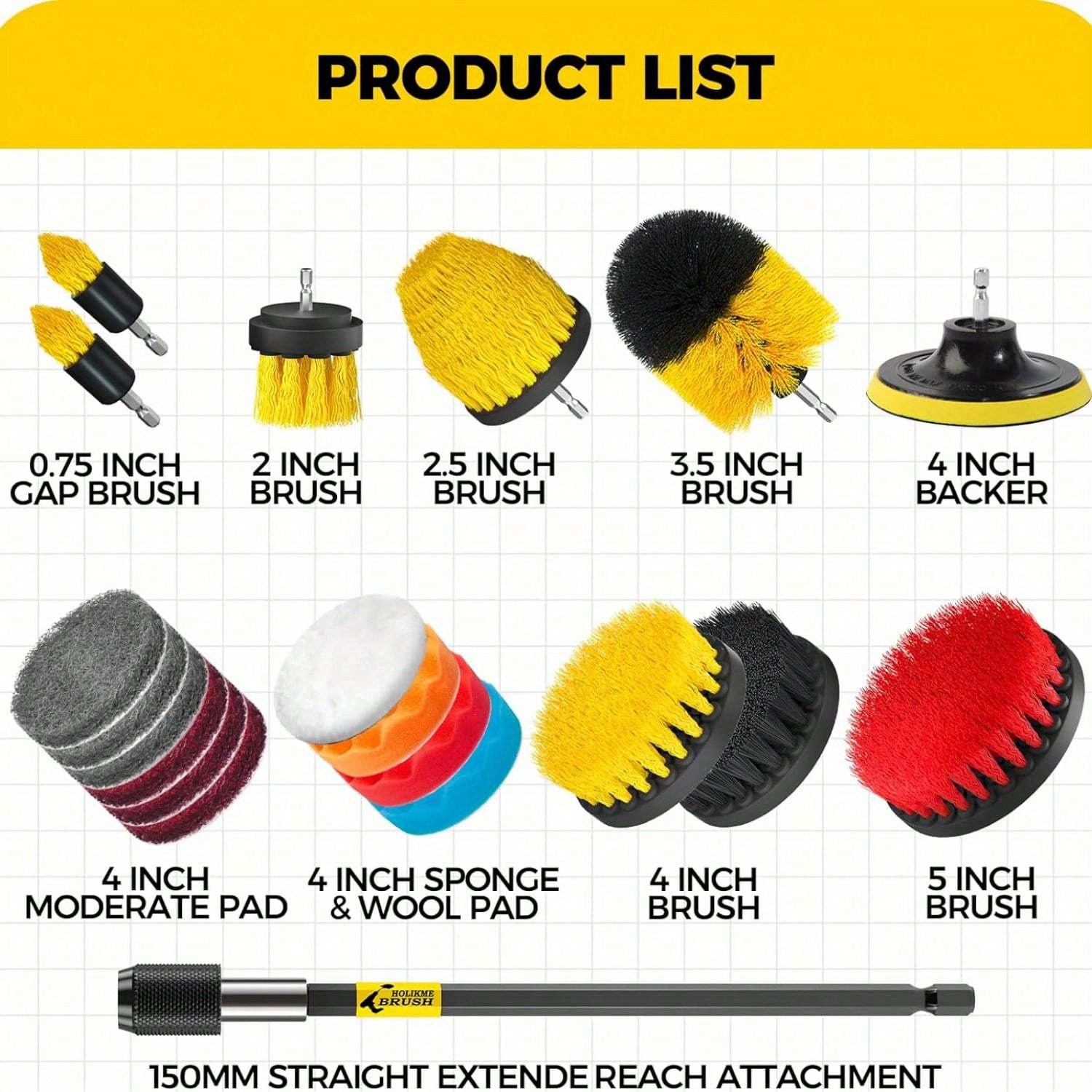 20Pack Drill Brush Attachments - Car Cleaning Brush บทวิจารณ์และราคา