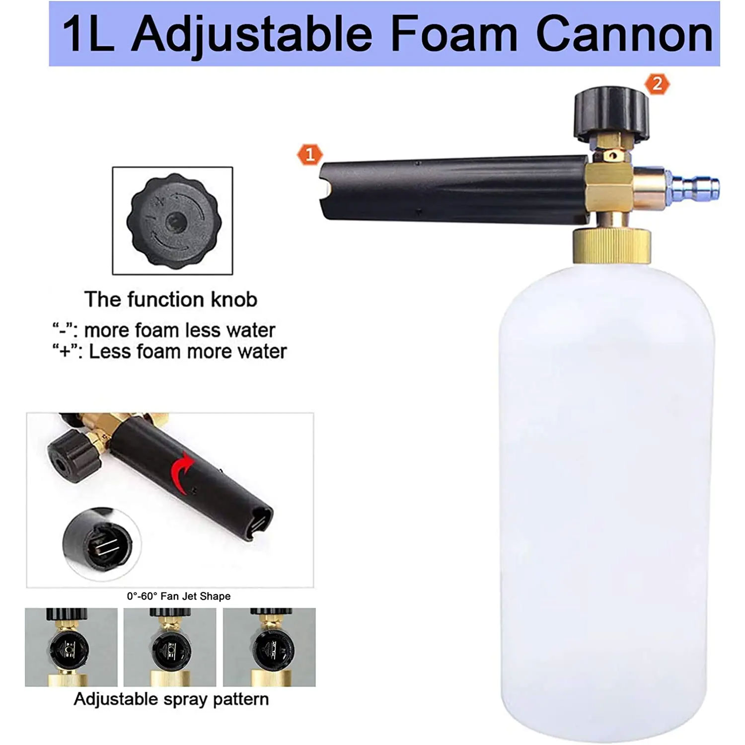 Snow Foam Cannon with 1/4 Inch - Foam Cannon Car Wash บทวิจารณ์และราคา