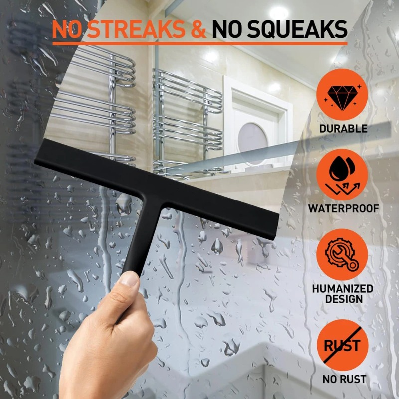 Matte Black Silicone Squeegee  - Glass Cleaner Streak บทวิจารณ์และราคา