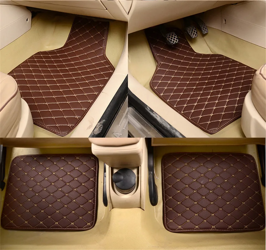 4pcs PU Leather Black Car Floo - Leather Cleaner Interior บทวิจารณ์และราคา