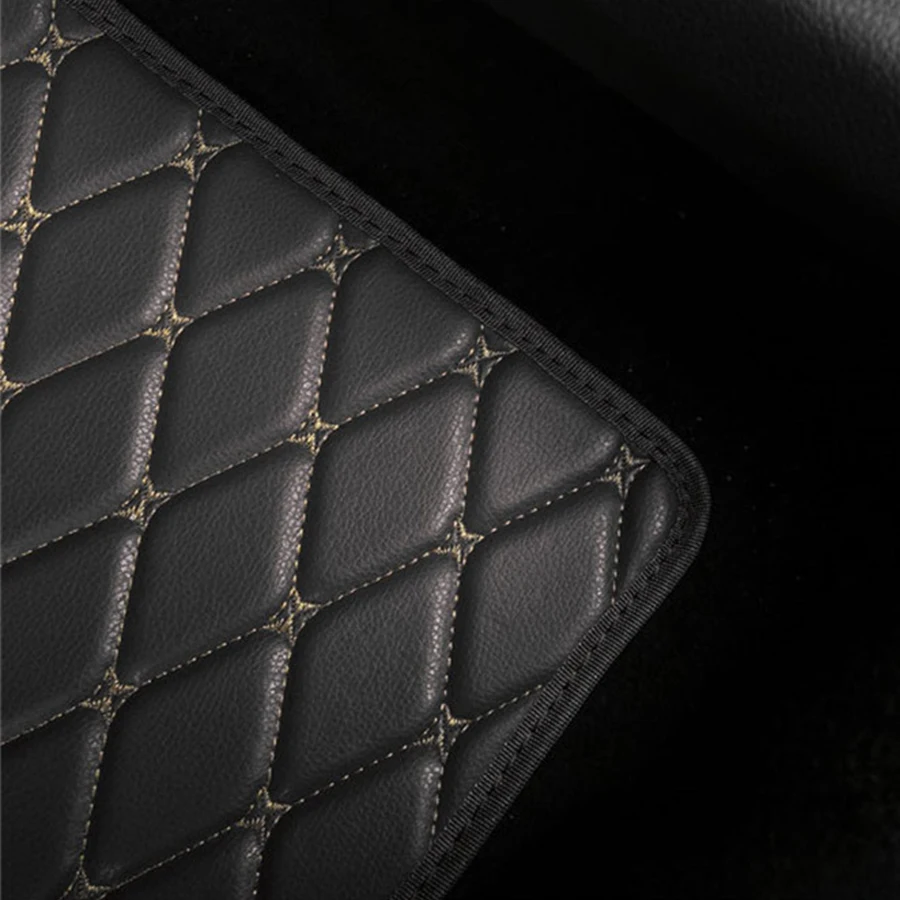 4pcs PU Leather Black Car Floo - Leather Cleaner Interior บทวิจารณ์และราคา
