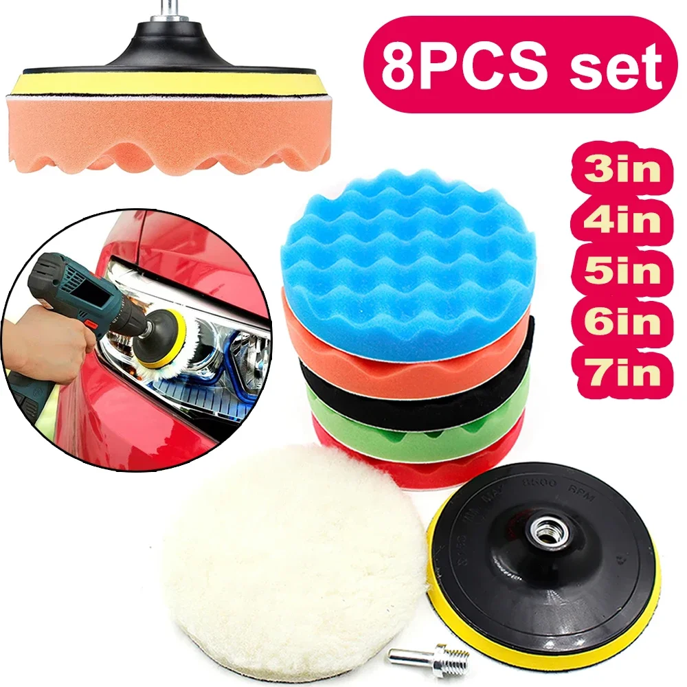 New 8Pcs Car Polishing Pads Ki - Polish Pad Set Buffer บทวิจารณ์และราคา
