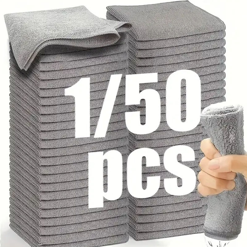1/50pcs Microfiber Cleaning Cl - Microfiber Towel Detailing บทวิจารณ์และราคา